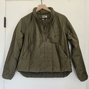 Olive Puffer Jacket W/ Front Pocket